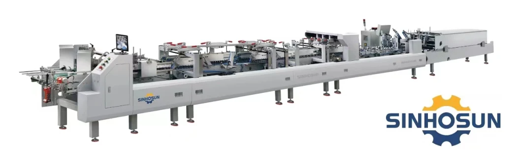 After Die Cutting Machine Used Box Folding Machine Pre Fold Crash Lock Bottom Box 4/6 Corner Food Box Gluing Machine Folder Gluer After Die Cutting