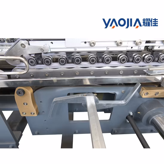 Caixa de papelão Yaojia que empacota 4 6 cantos Hookless Pasta Gluer Box Máquina de colagem dobrável